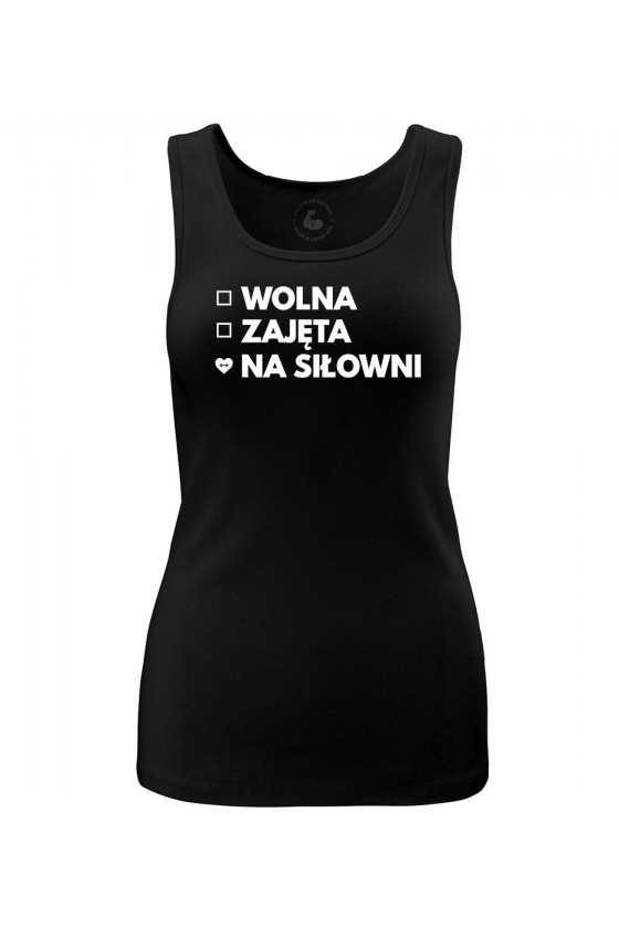 Tank top damski Wolna Zajęta Na siłowni