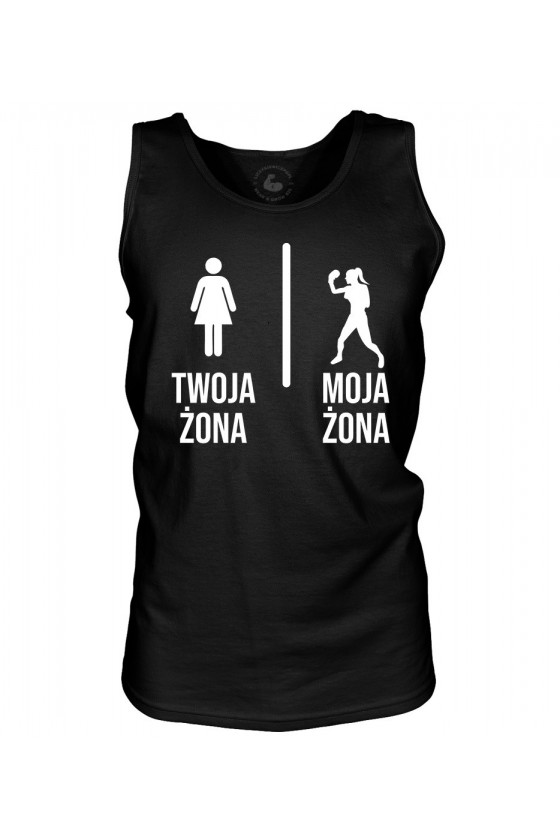 Tank top męski Twoja żona vs Moja żona Boks