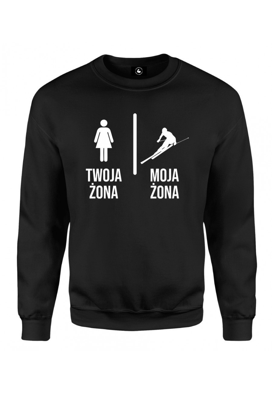 Bluza klasyczna Twoja żona vs Moja żona Narciarstwo Alpejskie