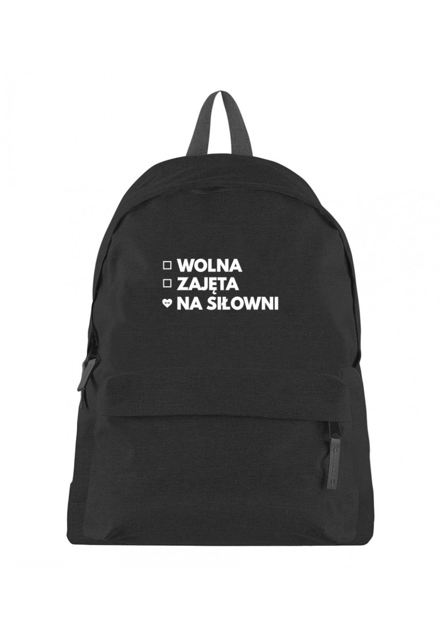 Plecak Wolna Zajęta Na Siłowni