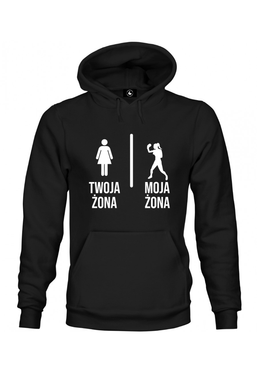 Bluza z kapturem Twoja żona vs Moja żona Boks