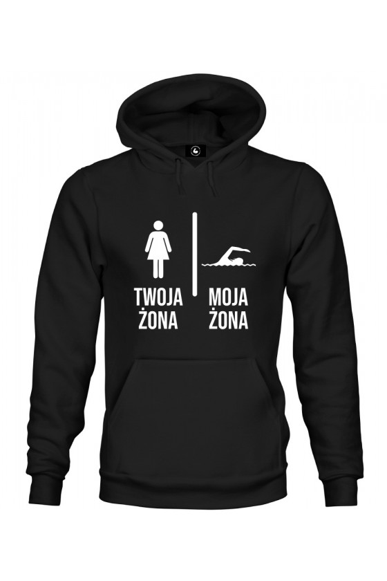 Bluza z kapturem Twoja żona vs Moja żona Pływanie