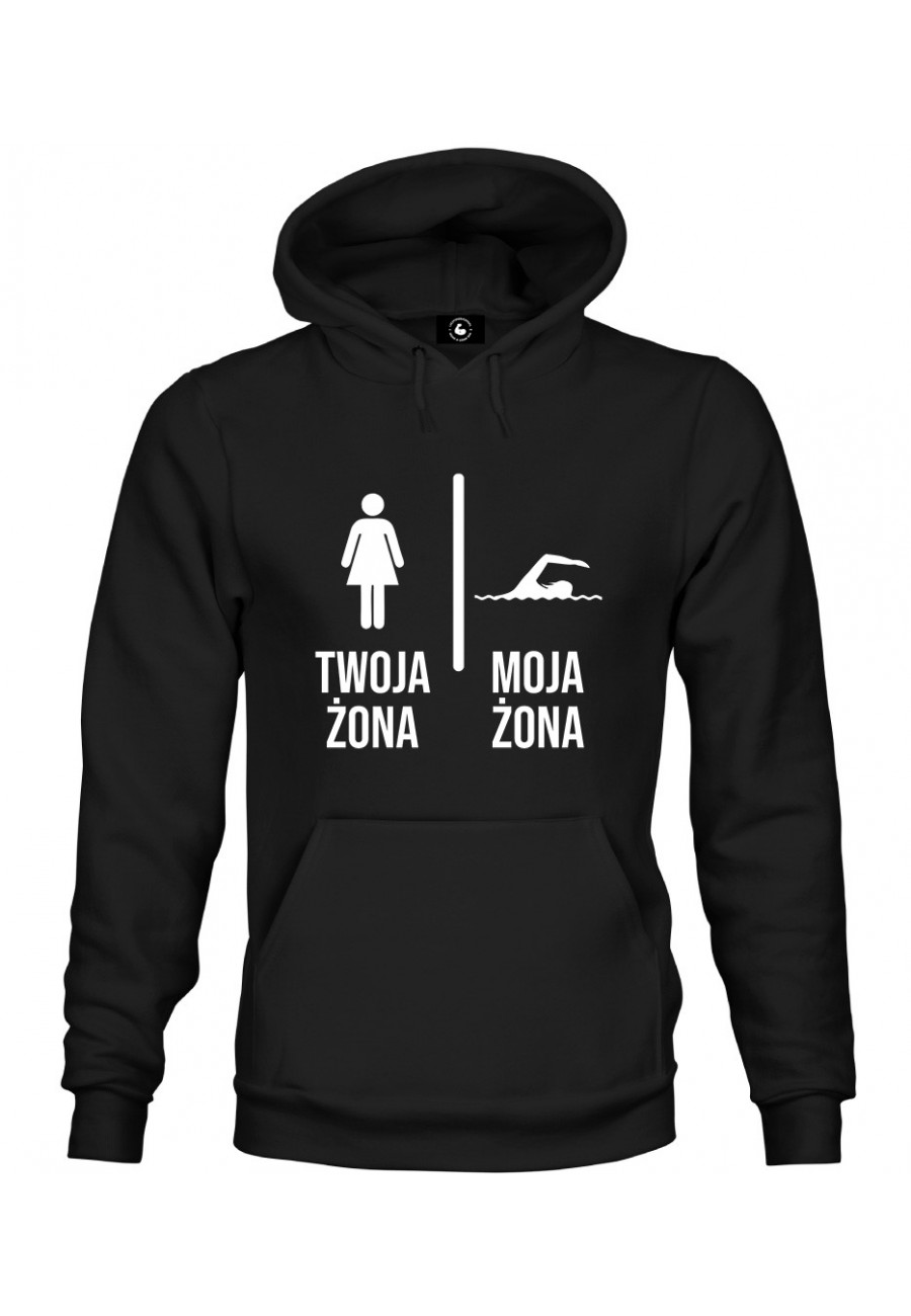 Bluza z kapturem Twoja żona vs Moja żona Pływanie