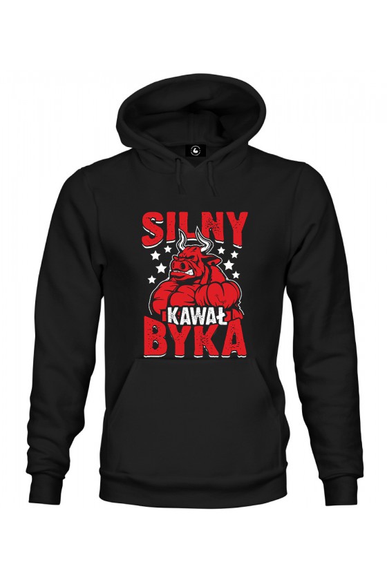 Bluza z kapturem Silny Kawał Byka - czerwone